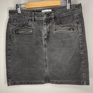 Ann Taylor LOFT Corduroy Mini Skirt Gray Dark Wash Women Size 4/27 Pockets‎ NWOT